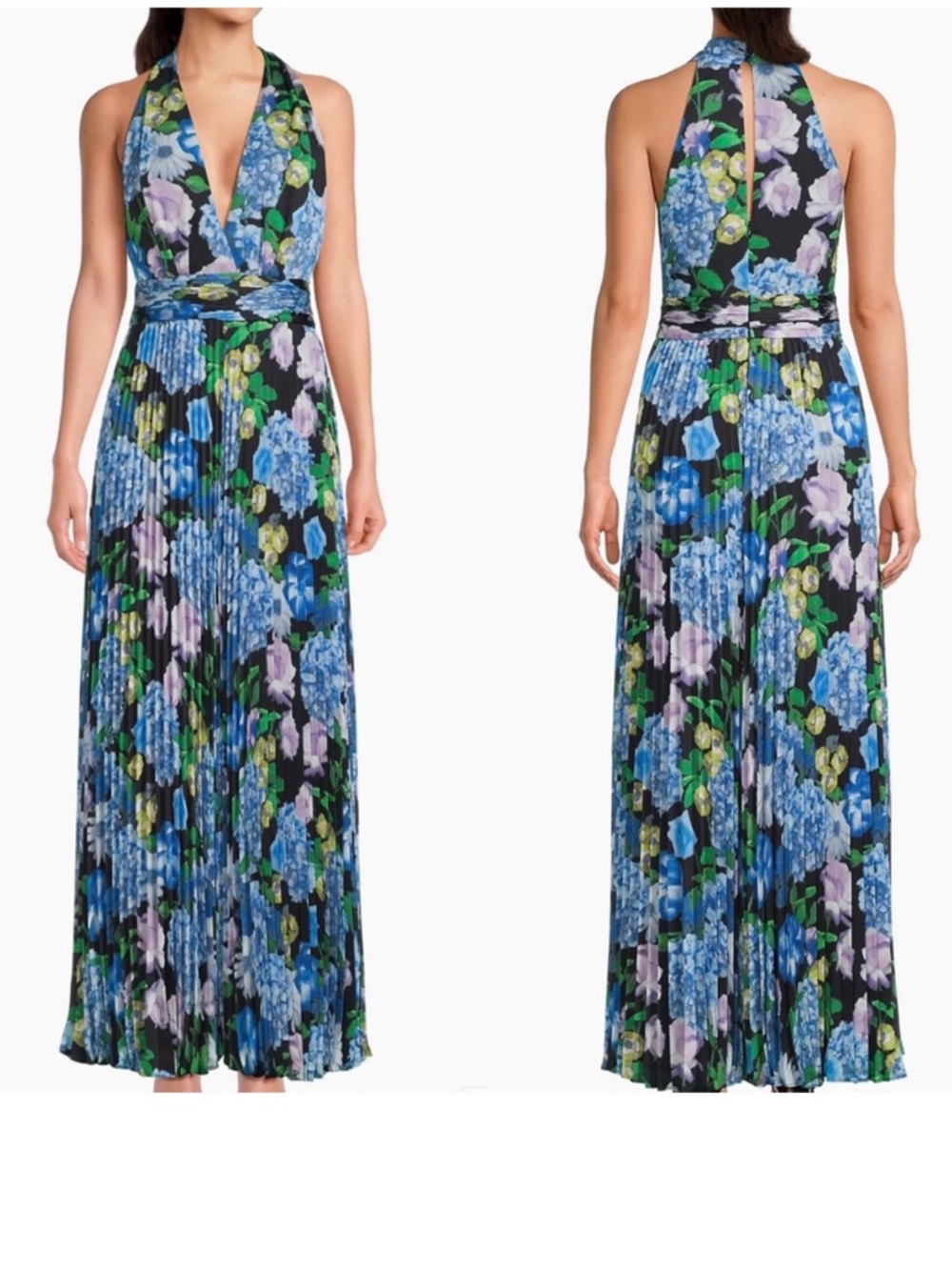 Ungaro Elizabeth Floral Satin Maxi Dress